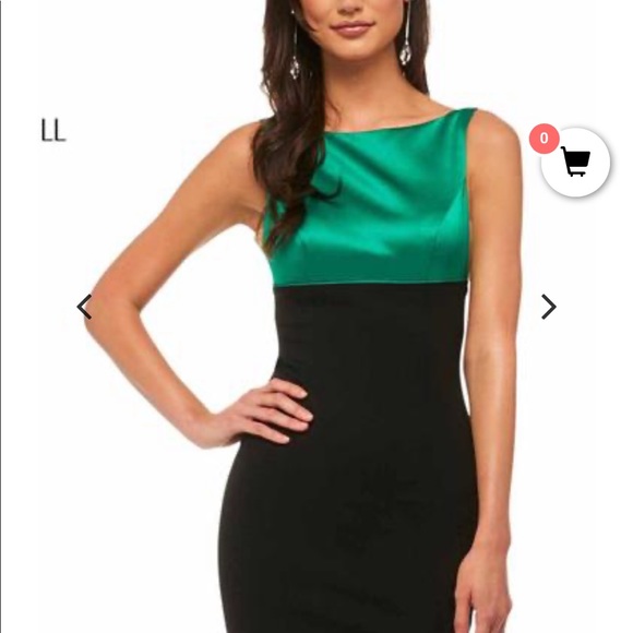 Sherri Hill emerald green/black formal dress - Picture 1 of 5